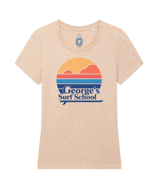 G-Surf Ladies Retro Short Sleeve T-Shirt - Heather Pink